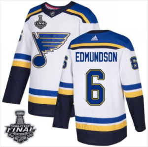 Blues #6 Joel Edmundson Weiß 2019 Stanley Cup Final Stitched